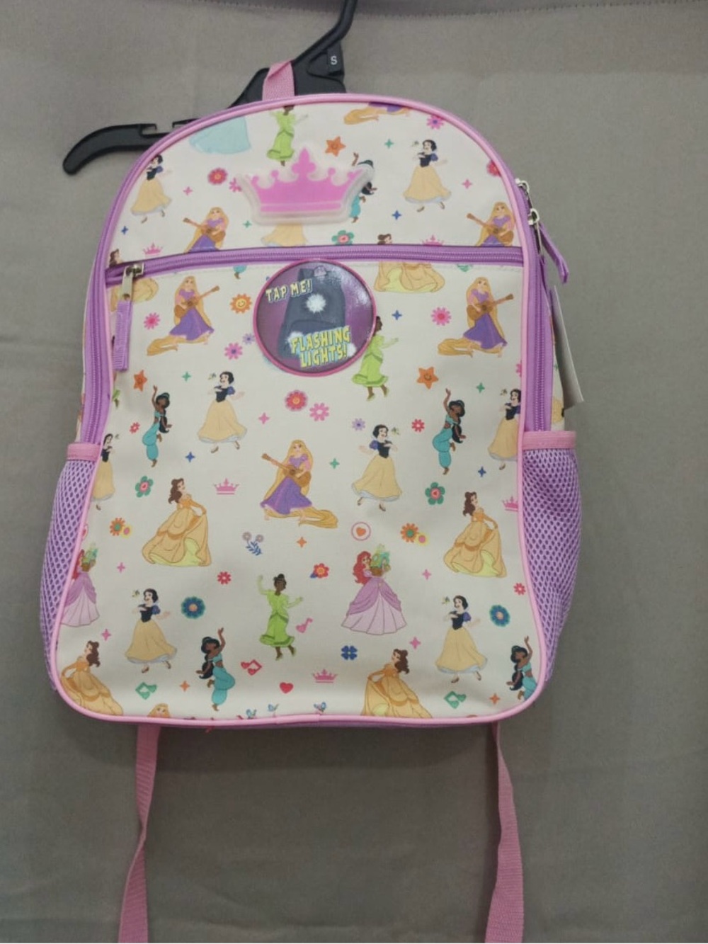 Kids Princess Character Light-Up Pink Backpack
